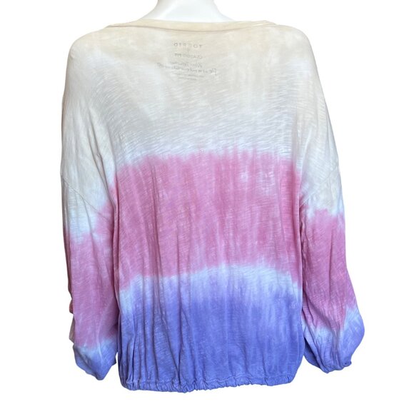 Torrid Tie-Dye Long-Sleeve Classic Fit Top Drawstring Hem Cotton Modal Size 0/L - Picture 2 of 7